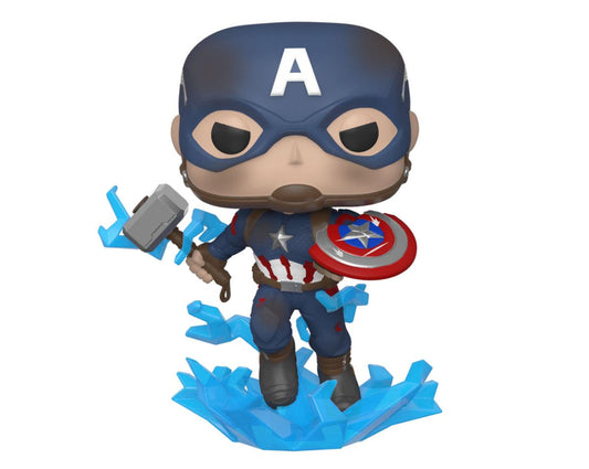 Avengers: Endgame POP! Movies Vinyl Figure Captain America w/Broken Shield & MjÃ¶lnir 9 cm