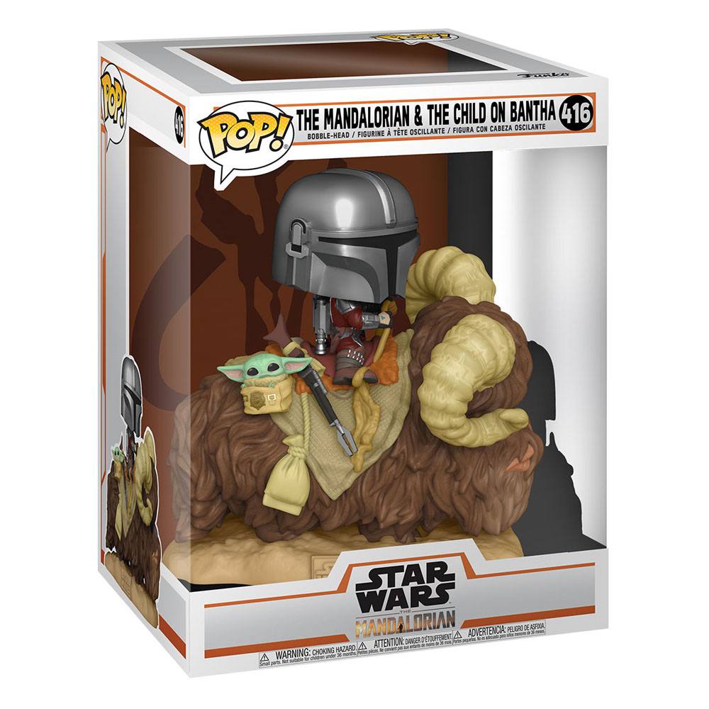 Star Wars The Mandalorian POP! Deluxe Vinyl Figure The Mandalorian on Wantha with Child in Bag 9 cm Funko