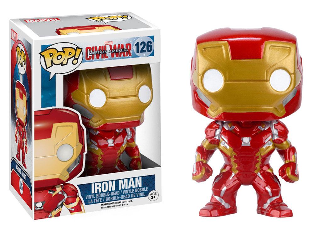 Captain America Civil War POP! Vinyl Bobble-Head Iron Man 10 cm POP! Figures