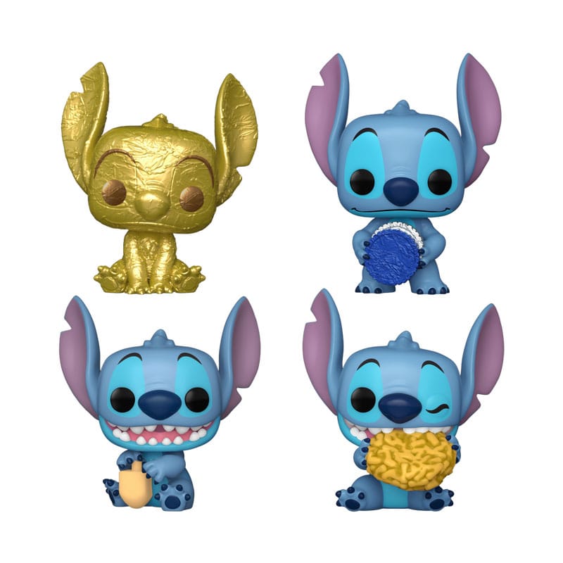 Stitch Holiday 2024 Pocket POP! Vinyl Mini figures 4-Pack Dreidel Box 4 cm Keyrings