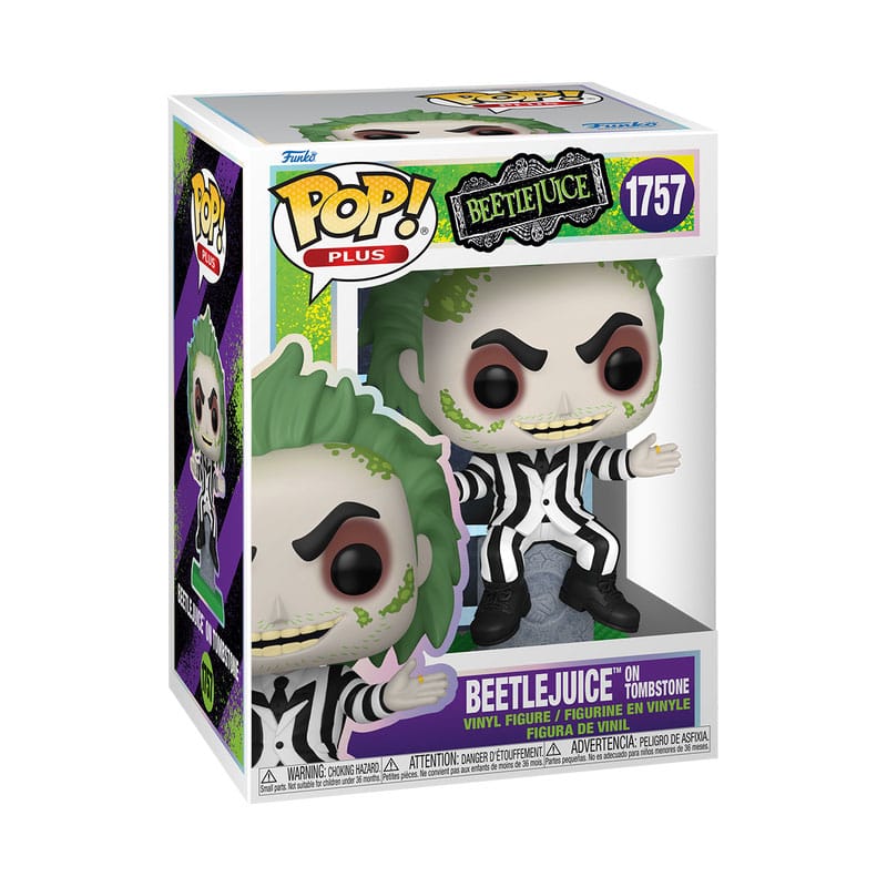 Beetlejuice POP! Plus Movies Vinyl Figure Beetlejuice w/tombstone 9 cm Funko