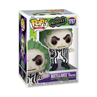 Beetlejuice POP! Plus Movies Vinyl Figure Beetlejuice w/tombstone 9 cm Funko