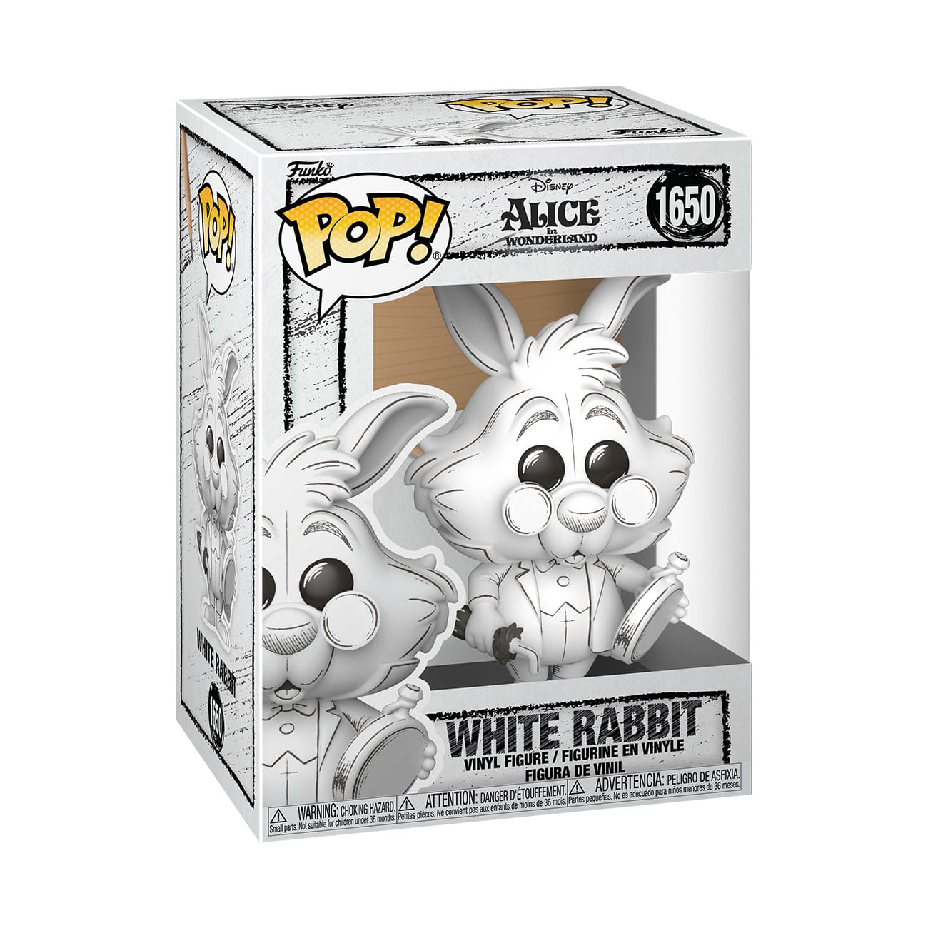 Disney POP! Vinyl Figure Sketched- White Rabbit 9 cm Funko POP - FanofThings.co.uk