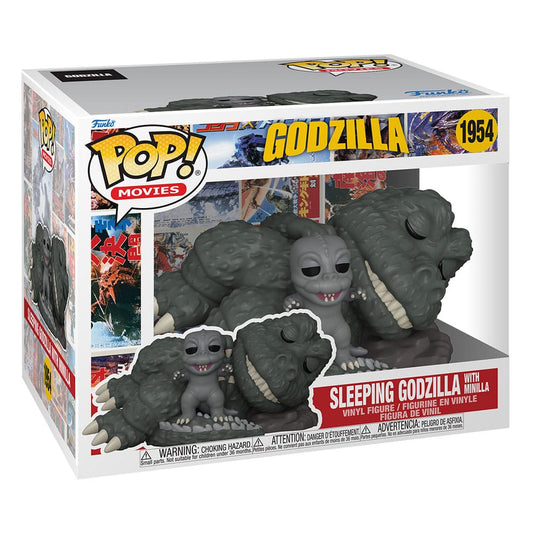 Godzilla Super Sized POP! Movies Vinyl Figure Sleeping Godzilla with Minilla 15 cm Funko