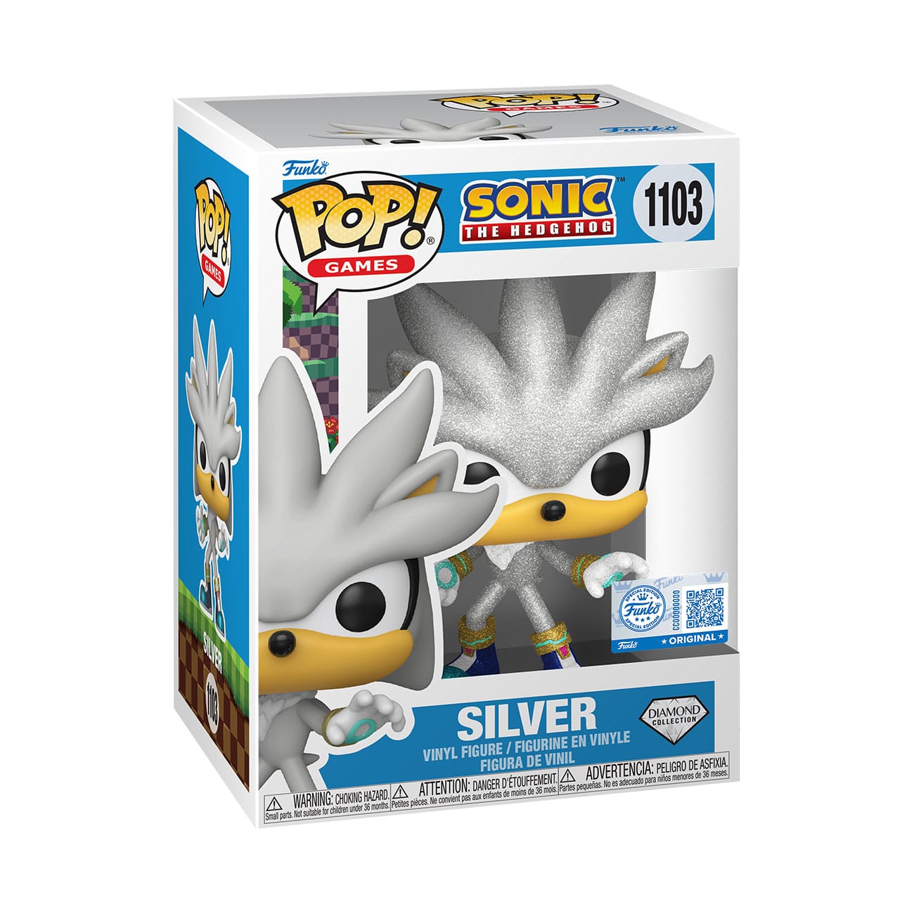 Sonic The Hedgehog POP! Games Vinyl Figure Silver The Hedgehog (FL) 9 cm Funko