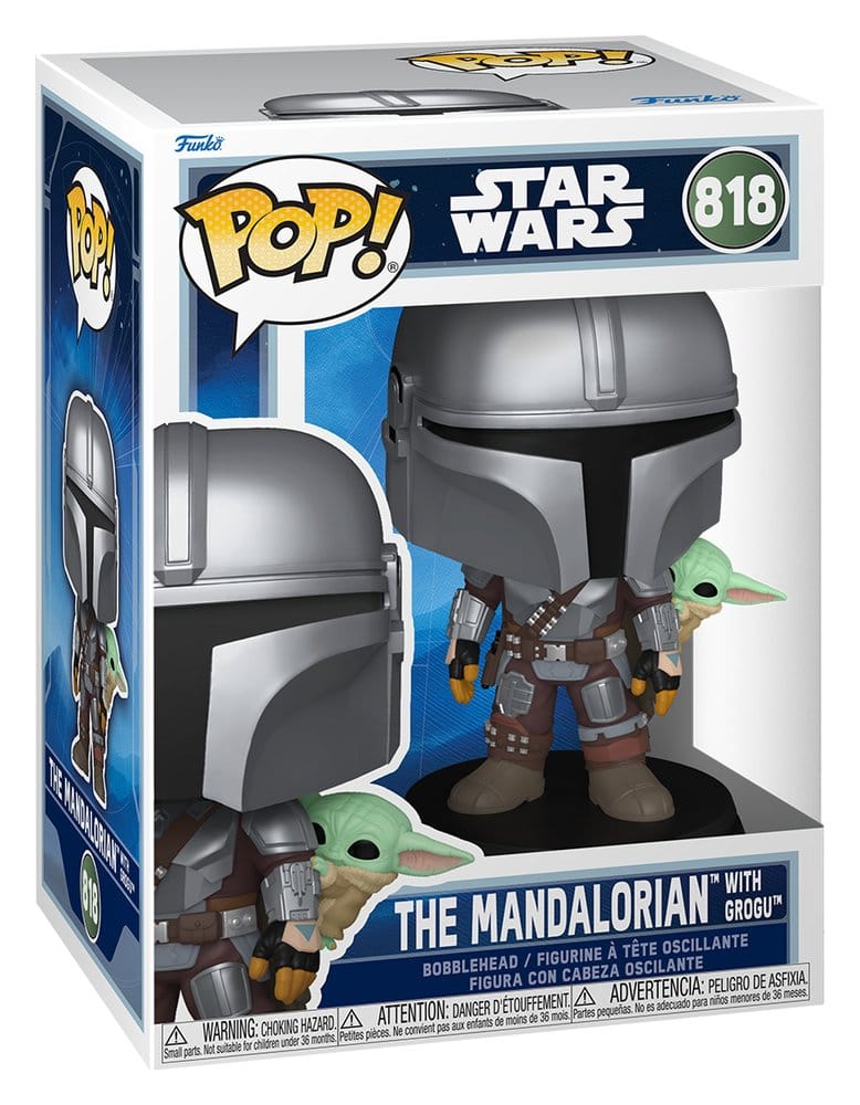 Star Wars: The Mandalorian and Grogu POP! Vinyl Bobblehead Figure The Mandalorian with Grogu 9 cm Funko