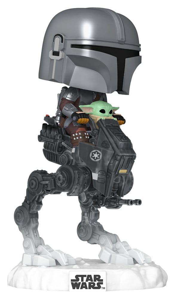 Star Wars: The Mandalorian and Grogu POP! Rides Deluxe Vinyl Bobblehead Figure The Mandalorian with Grogu in Imperial Remnant AT-RT 9 cm Funko