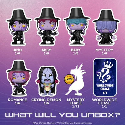 KPop Demon Hunters POP! Mystery Vinyl Figures 6pcPDQBox 9 cm Blind Box Assortment (6)