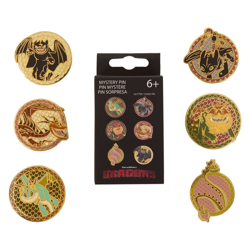 How to train your Dragon by Loungefly Enamel Pins Blind Box Toothless Various Poses Display (12) Pins & Brooches
