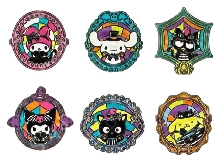 Sanrio by Loungefly Enamel Pins Blind Box Hello Kitty and Friends Halloween Stained Glass Display (12) Loungefly