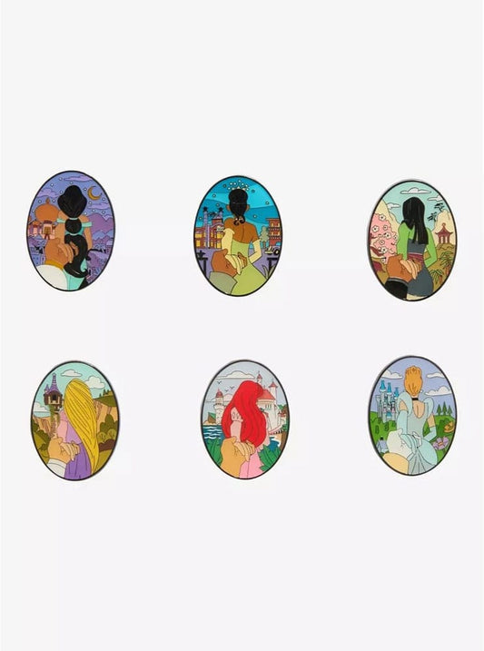 Disney Princess by Loungefly Enamel Pins Blind Box Back holding Hand Display (12)