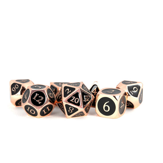 FanRoll Dice Set Antique Copper with Black Enamel (7) Dice