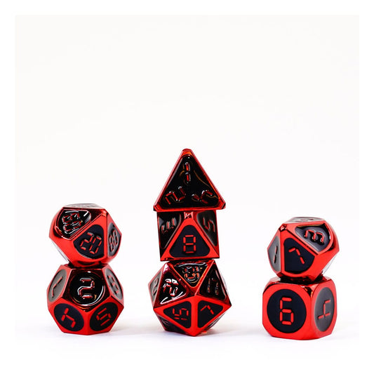 FanRoll Dice Set Red with Black Enamel (7) Dice