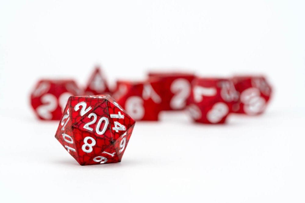 Dragon Storm Sharp Edge Silicone Dice Set Red Dragon Scales (7)