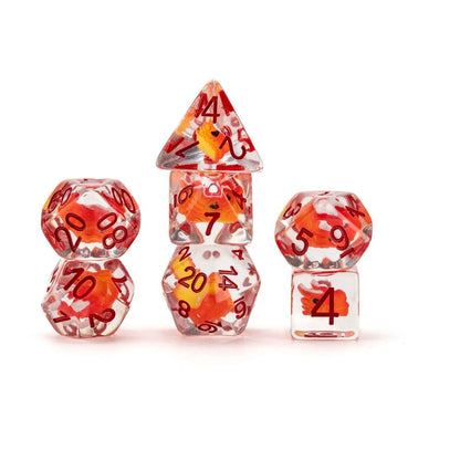 Dragon Storm Inclusion Dice Set Red Dragon (7) Dice