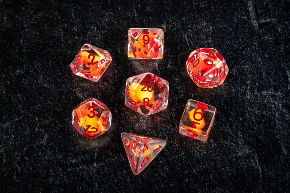 Dragon Storm Inclusion Dice Set Red Dragon (7) Dice