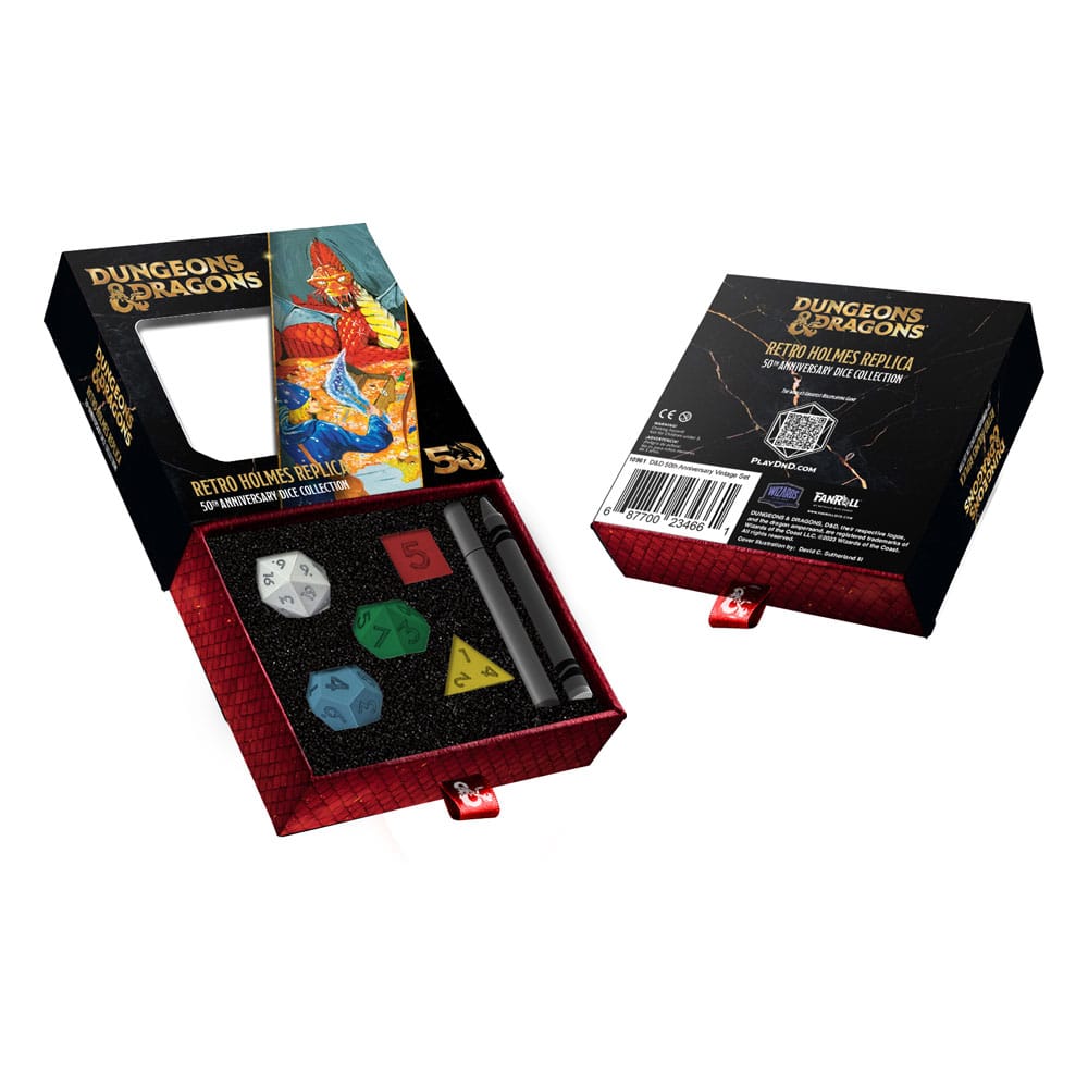 Dungeons & Dragons Dice Set 50th Anniversary: Retro Holmes Replica FanRoll