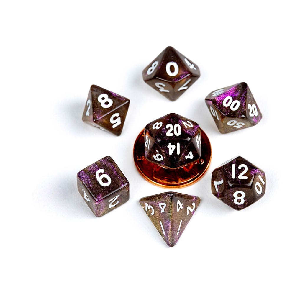 FanRoll Mini Dice Set Stardust Supervolcano (7) Dice