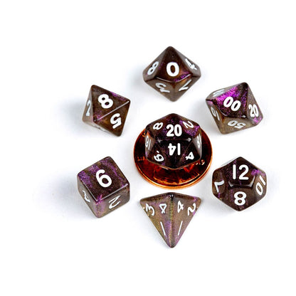 FanRoll Mini Dice Set Stardust Supervolcano (7) Dice