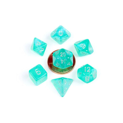 FanRoll Mini Dice Set Stardust Turquoise (7) Dice