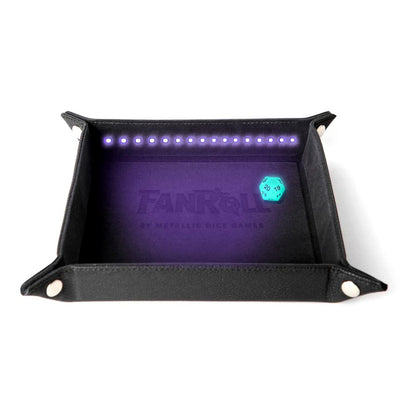FanRoll Shadowlight Folding Blacklight Dice Tray Black Board games and accessories