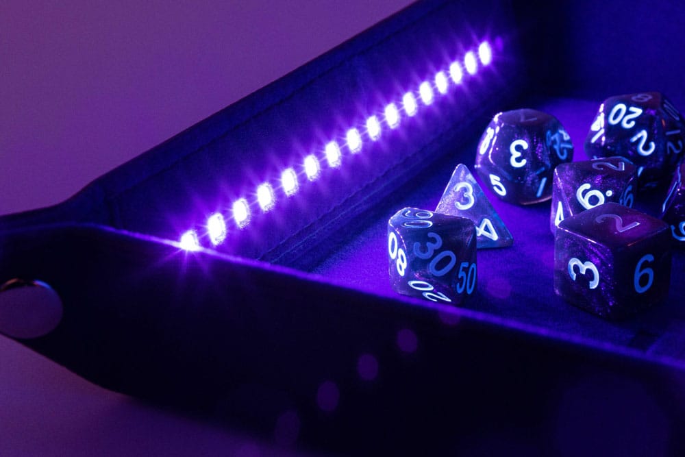FanRoll Shadowlight Folding Blacklight Dice Tray Black