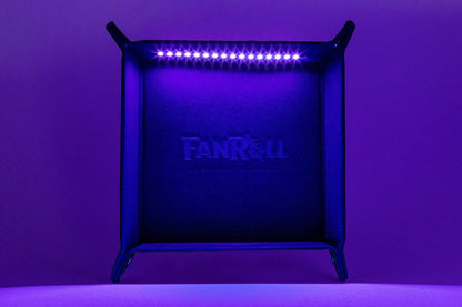 FanRoll Shadowlight Folding Blacklight Dice Tray Black Board games and accessories