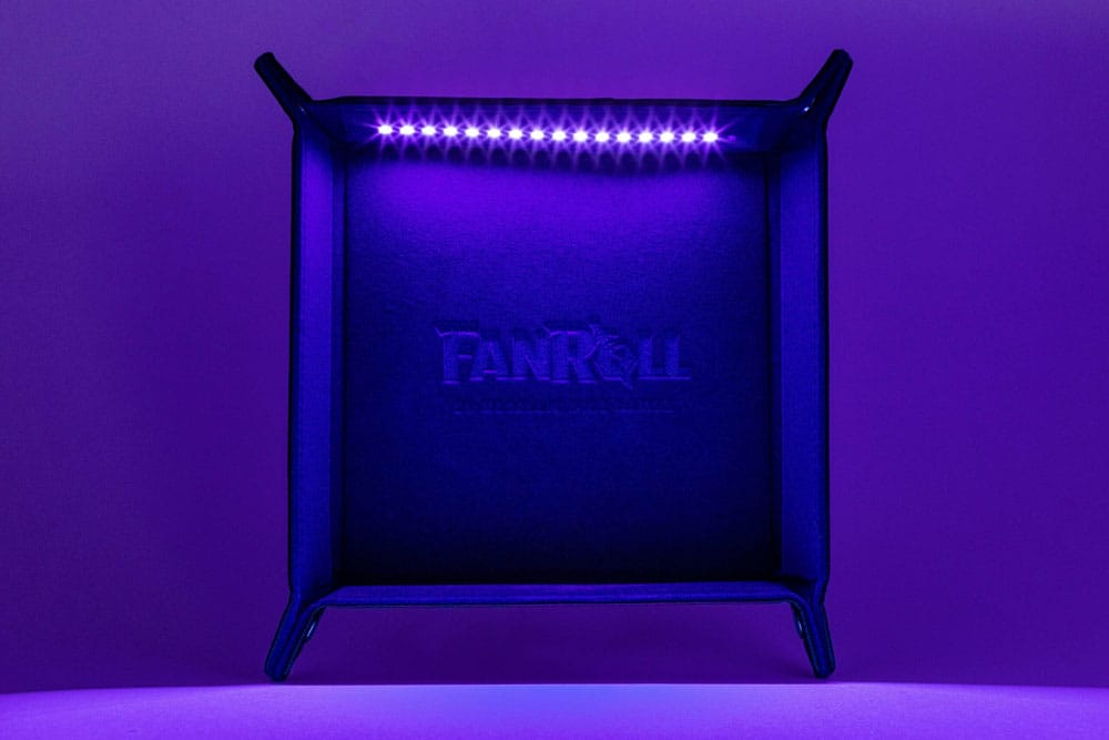 FanRoll Shadowlight Folding Blacklight Dice Tray Black