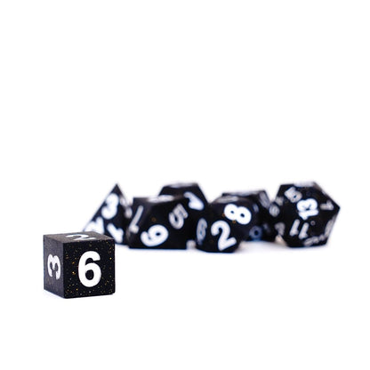 FanRoll Sharp Edge Silicone Dice Set Gold Scatter (7)
