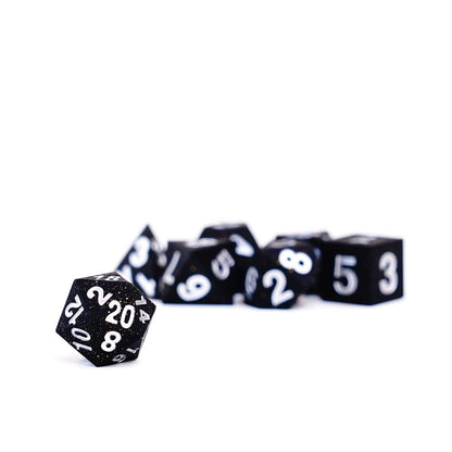 FanRoll Sharp Edge Silicone Dice Set Gold Scatter (7)