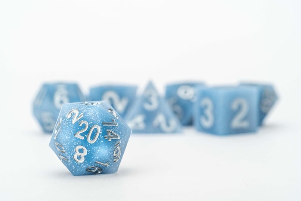 FanRoll Sharp Edge Silicone Dice Set Glacial Debris (7)
