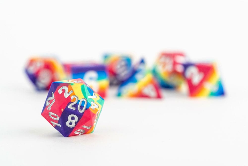 FanRoll Sharp Edge Silicone Dice Set Rainbow (7)