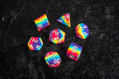 FanRoll Sharp Edge Silicone Dice Set Rainbow (7)