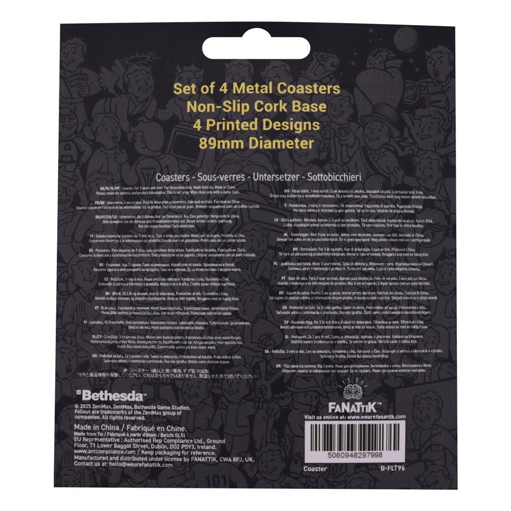 Fallout Coaster 4-Pack Metal Drinks Glasses & Coasters