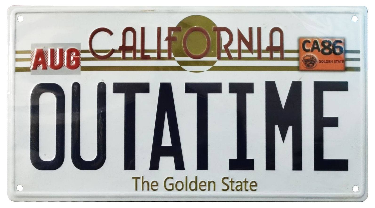 Back To The Future Metal Sign ´Outatime´ DeLorean License Plate FaNaTtik