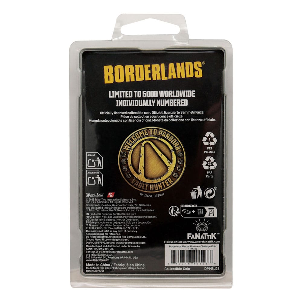 Borderlands Collectable Coin Marcus Munitions Limited Edition