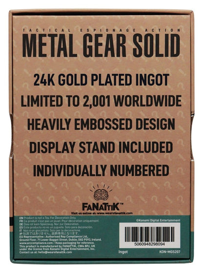 Metal Gear Solid 2 Ingot Snake 24k Gold Plated Limited Edition FaNaTtik