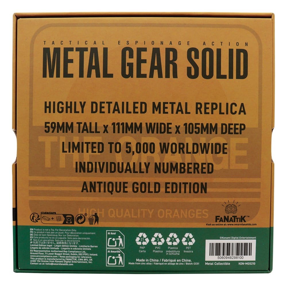 Metal Gear Solid 2 Replica Cardboard Box Antique Gold FaNaTtik