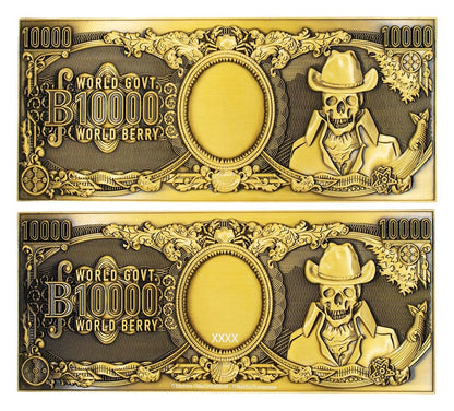 One Piece Replica 10,000 World Berry Metal Banknote 6 x 15 cm