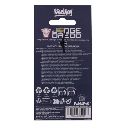 2000 AD Keychain Judge Dredd Badge Limited Edition Keyrings