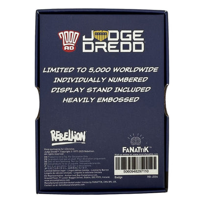 2000 AD Replica Judge Dredd Badge Limited Edition