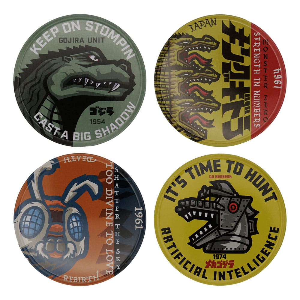 Godzilla Coaster 4-Pack Glasses & Coasters
