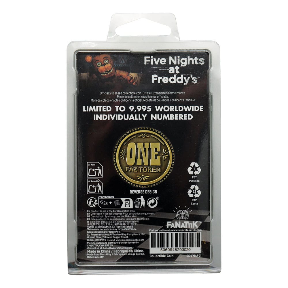 Five Nights at Freddy´s Collectable Coin One Faz Token Limited Edition FaNaTtik