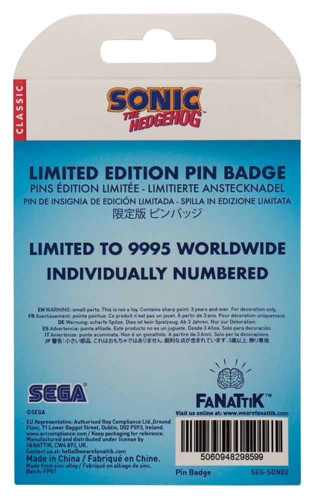 Sonic - The Hedgehog Pin Badge Sonic, Tails, Knuckles Limited Edition FaNaTtik