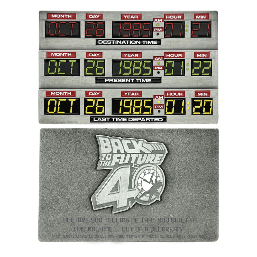 Back To The Future Ingot 40th Anniversary Time Circuits Limited Edition Coins