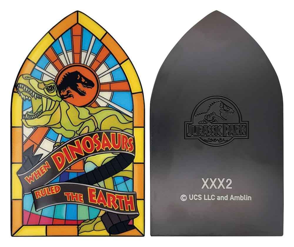 Jurassic Park Ingot Stained Glass Style Metal 11 cm