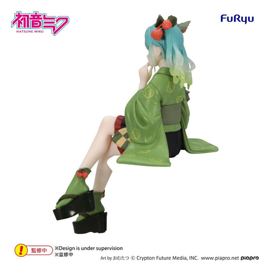 Hatsune Miku Noodle Stopper PVC Figure Flower Fairy Winter Cherry Green Color Ver. 15 cm