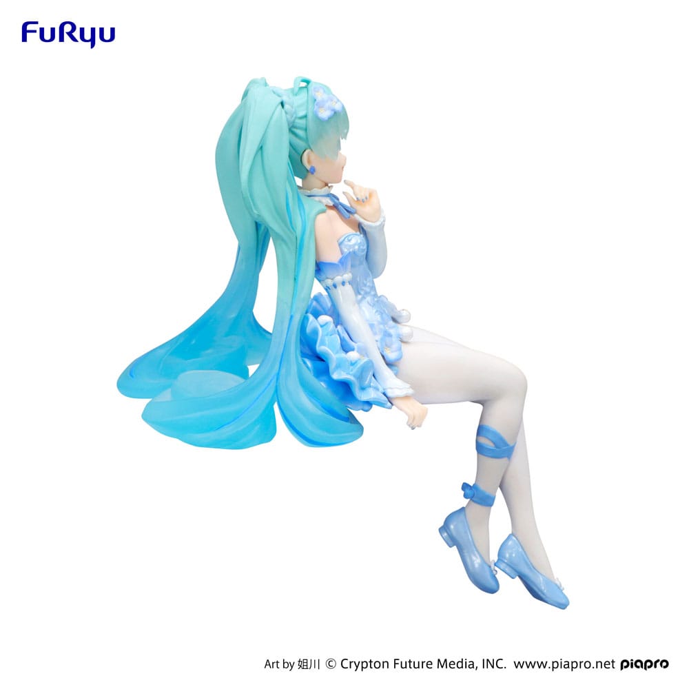 Hatsune Miku Noodle Stopper PVC Statue Flower Fairy Nemophila Pail Blue Color Ver. 15 cm Statues