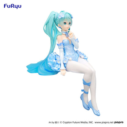 Hatsune Miku Noodle Stopper PVC Statue Flower Fairy Nemophila Pail Blue Color Ver. 15 cm Statues