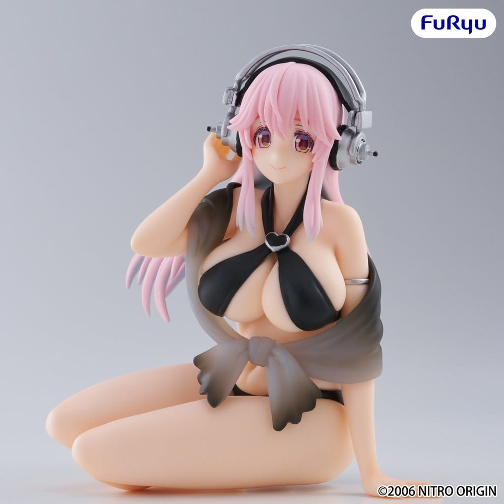 Super Sonico Noodle Stopper PVC Statue Super Sonico Swimsuit Black Color Ver. 10 cm Furyu
